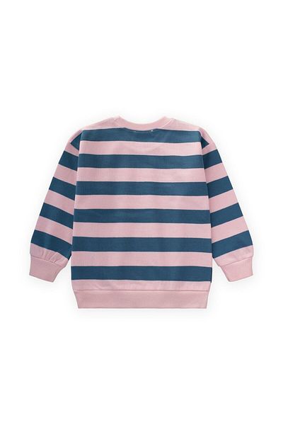 Cigit Striped Knitwear Sweatshirt 2-12 Years Blue Powder