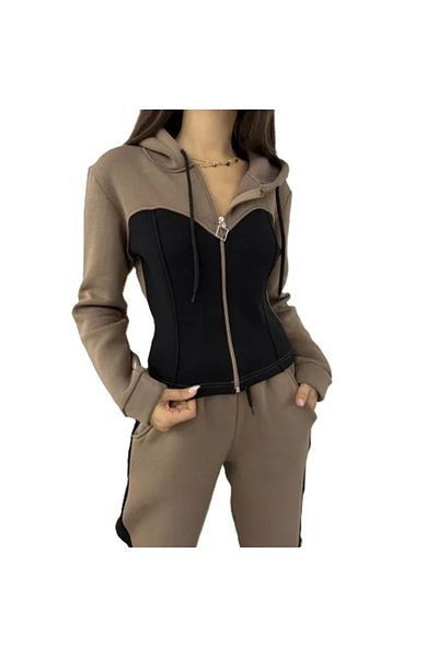 OEM Women's brown padded tracksuit