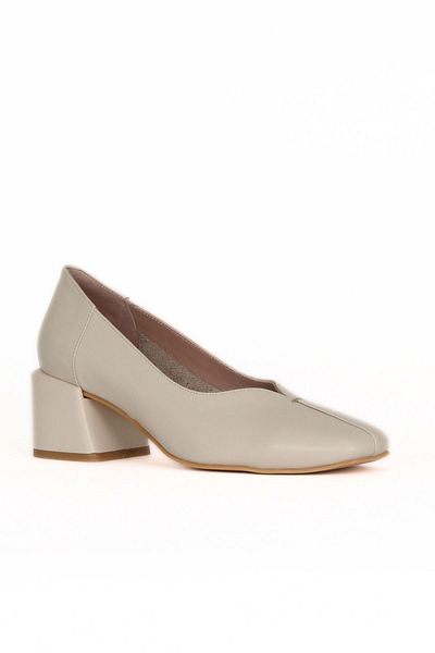 Bueno Shoes Beige Leather Women's Heeled Shoes 33Wa2441289