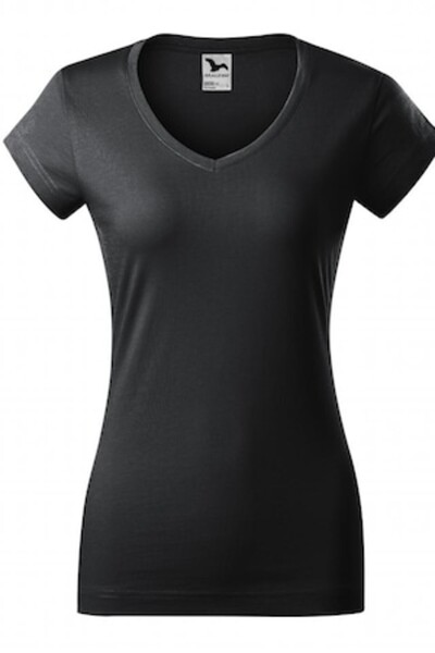 Malfini Tricou de damă cu decolteu în V, gri abanos, mărimea XL