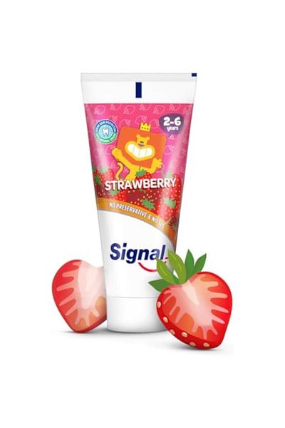 Signal Kids Toothpaste, Strawberry, with no preservatives & no SLS, for 2-6 Years, 50ml