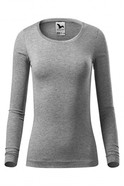 Malfini Γυναικείο μπλουζάκι Fit-T LS, σκούρο γκρι, μέγεθος XS