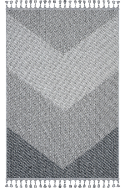 Cool Halı Bress Gri Salon Halısı Modern Desen Saçaklı Yumuşak Bukleli Dokuma ...