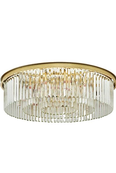 LUXXO Crisallini M Ceiling Light, 8x E14, aluminum base, crystal glass, 55 cm diameter