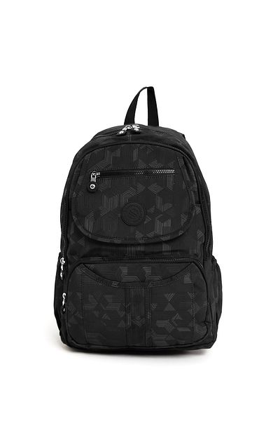 Sanmorris Unisex Water Resistant Crinkle Fabric Backpack with Laptop Compartment and Hanging Pen Holder