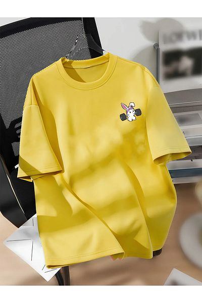 COHERENT Unisex Men/Women Rabbit Custom Printed Oversize Cotton T-Shirt T-Shirt