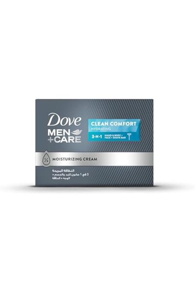 Dove Men+Care Cleansing Bar, Clean Comfort, 3in1, for Clean Face, Body and Shaving, with ¼ Moisturi