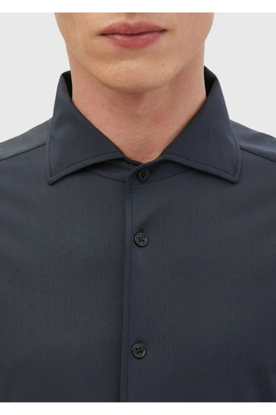 Ramsey Cămașă casual gri, cu croială dreaptă