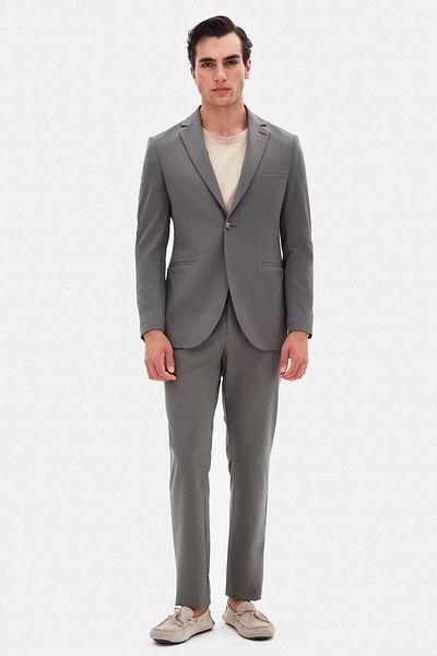 Twn Slim Fit Light Khaki Straight Suit