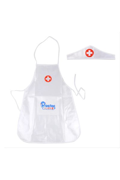 Choice White Doctor Nurse Cosplay Uniform and Hat for Kids White Apron Pretend Play Toy Kindergarten Family
