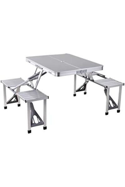 Class طاولة خارجية قابلة للطي تتسع لأربعة أشخاص، مثالية للشواء في الهواء الطلق، وطاولات النزهة، والتخييم، والشاي
