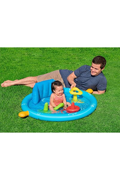 BESTWAY Lil' SeaShapes Kids Splash Pad with Backrest and UV Canopy
