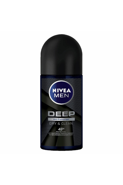 NIVEA Men Deep Dry & Clean Roll-On Deodorant, 50ml