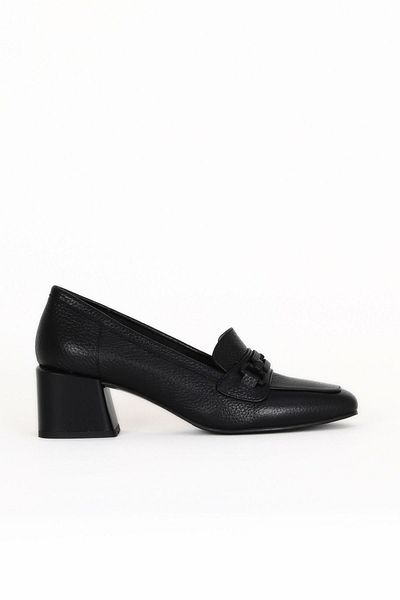 Bueno Shoes Black Flotter Leather Women's Heeled Shoes 33Wa7395