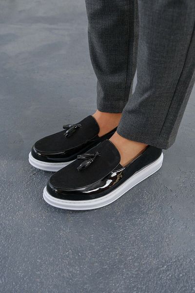 Mooien Mn002 - Rbt Loafer Verniciata Men's Shoes Black