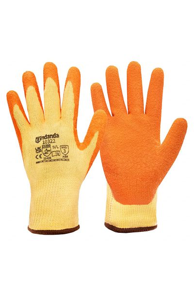 Andanda work gloves, nitrile/rubber, yellow/orange, size XL