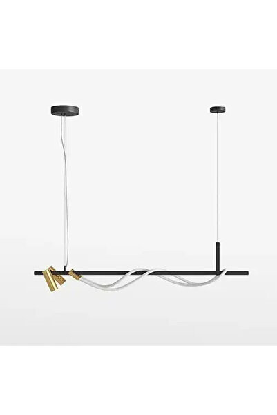 LED CONCEPT LED chandelier with 3 types of light and remote control, black, linear, 75W, dimmable, 120x20x120cm