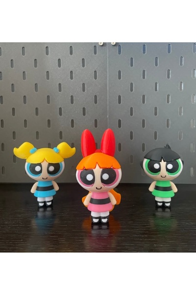 üç boyutlu haller 3’lü Powerpuff Girls Figürü