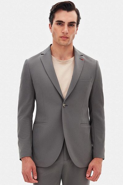 Twn Slim Fit Light Khaki Straight Suit