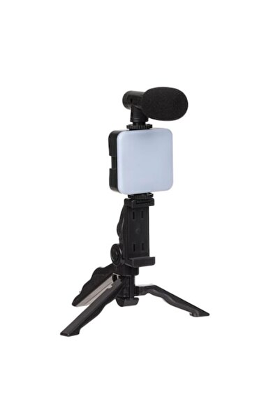 YUPY Kit de vlogging pentru filmare video cu trepied, microfon, panou LED, su...