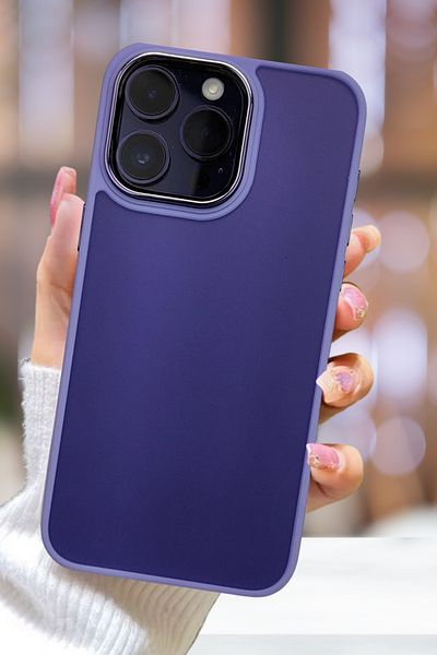 Fibaks Case for Apple iPhone 15 Pro Max Case Metal Frame with Sensitive Button Colorful Frosted Transparent Cover