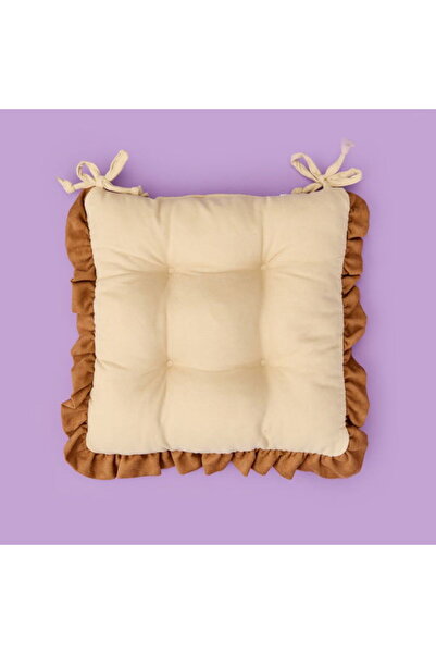 Evidea Soft Nora Sandalye Minderi - Bej / Kahverengi - 40x40 cm