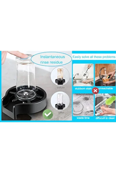 OEM Glass Washer Integrated in Sink, 10 Special Water Jets, Fast Installation