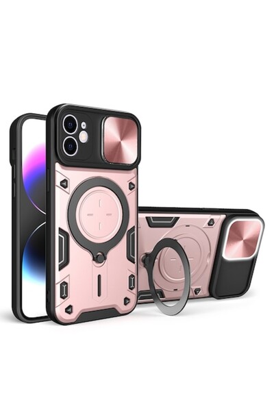 Techsuit Carcasă de telefon pentru iPhone 11, CamGuard Pro Y61, oțel inoxidab...