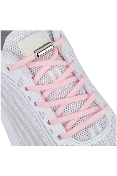 Endurance Sports Elastic Shoelaces with NO TOUCH System and Metallic Capsule, EnduranceSports, Round, Pink