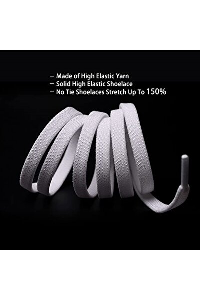 Endurance Sports Sireturi Elastice cu sistem NO TOUCH cu Capsula Metalica, EnduranceSports, Rotunde, Alb