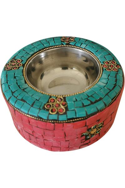 asmiat Handmade Round Mini Incense Burner – Home & Office Décor