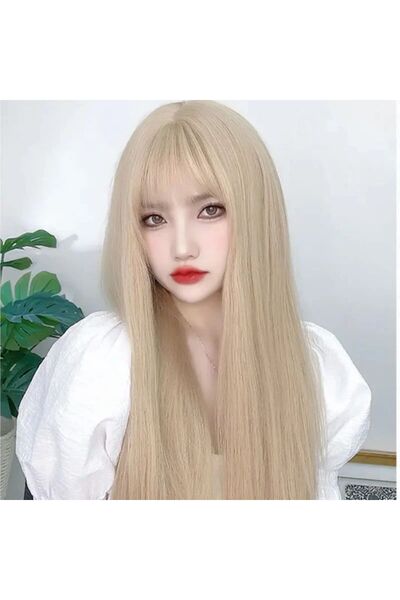 Generic Platinum Long Hair Wig - Air Bangs