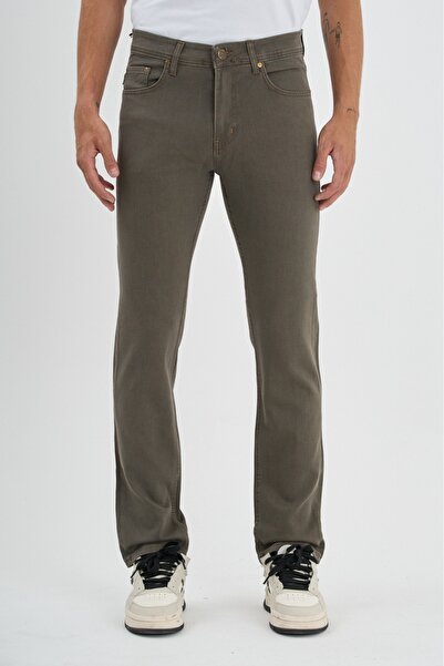 BLACK LEE Men's Regular Fit Brown Relaxed Fit Stretchy Lycra Knitted Jeans