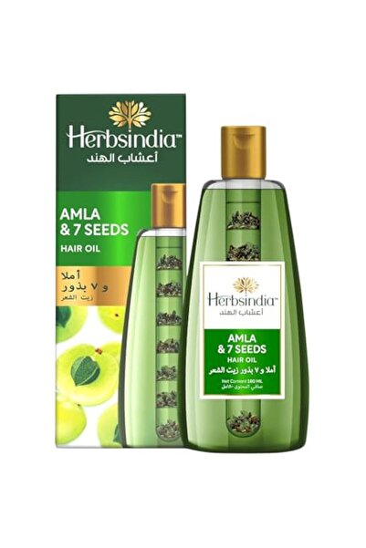 Herbsindia زيت شعر الأملا وسبع بذور أعشاب مع أنبوب تغذية | يقوي الشعر ويكثفه ...