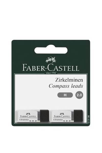 Faber Castell عبوة إعادة تعبئة الرصاص الأسود 2 مم H – 6 أسلاك/أنبوب