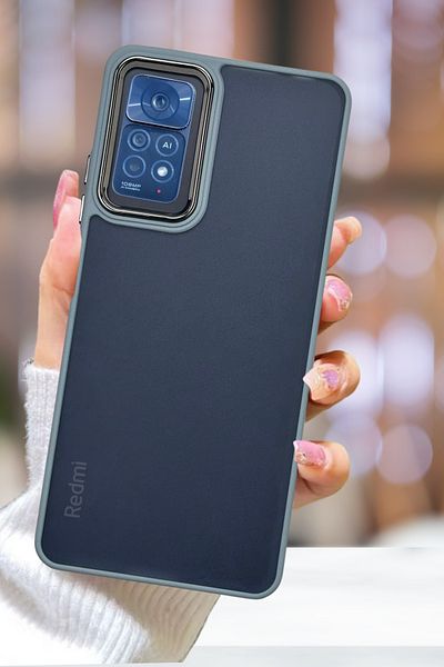 Fibaks Redmi Note 11 Pro & 12 Pro 4g Case Metal Frame with Precise Button Colorful Frosted Transparent Cover