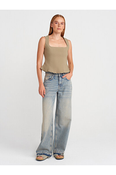 Dilvin 50860 Peplum Corset Top-Çağla