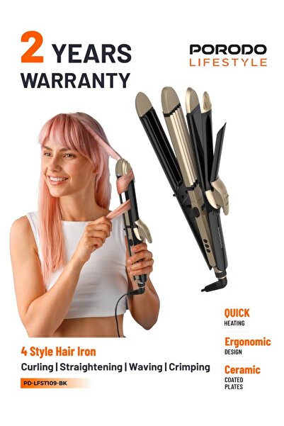 porodo Hair Iron 60W with 4 Styling Modes & Ceramic Coated Plates