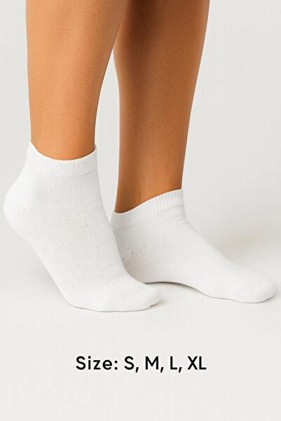 dorbe multi-size unisex breathable cotton low-cut athletic white ankle socks - one pair