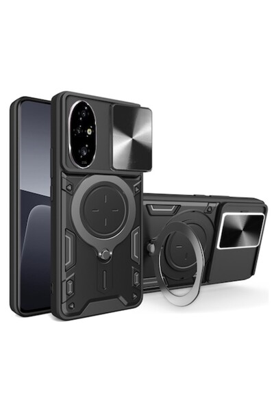 Techsuit Carcasă pentru Honor 200 CamGuard Pro B38, oțel inoxidabil, negru