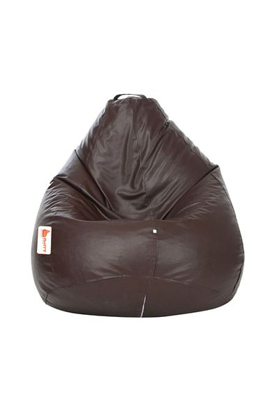 fluffy Brown leather bean bag - comfort and elegance in every corner of your home