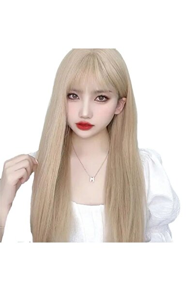 Generic Platinum Long Hair Wig - Air Bangs