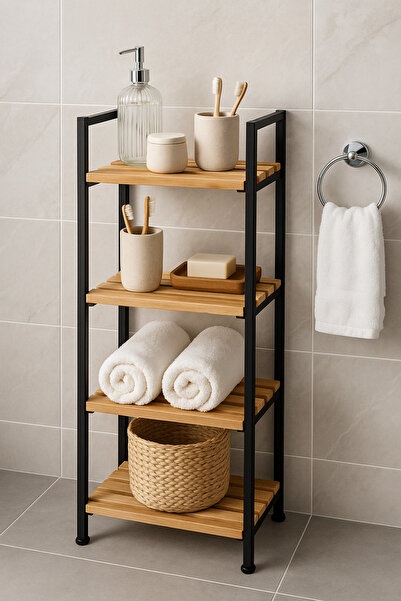 PEKA 4 Raflı Metal Banyo Düzenleyici Çok Amaçlı Raf Mutfak Düzenleyici Dolap