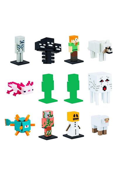MINECRAFT 3D Toppeez Figure and Pen Head Deluxe Set of 12 - Set with Ghast