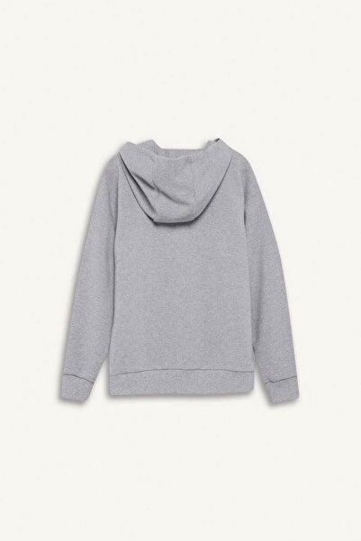 DeFacto Hooded School Zippered Gray Male Child Cardigan T7468A6/Gr377