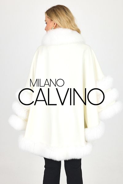 Milano Calvino Furry Cashmere Poncho