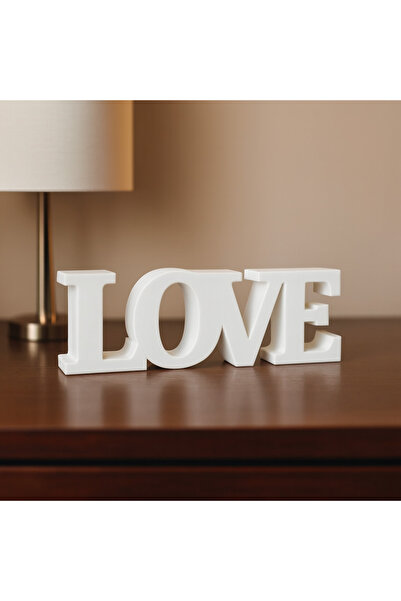 SORA DESIGN LOVE Yazılı Dekoratif Biblo – Minimalist Masa ve Raf Süsü