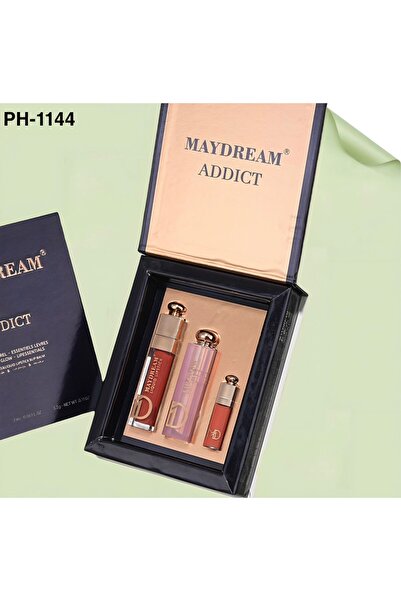 MAYDREAM طقم روج سائل +مرطب شفايف + جلوس