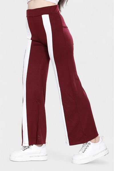 Pollux Women's High Waist Palazzo Sweatpants with Stripe