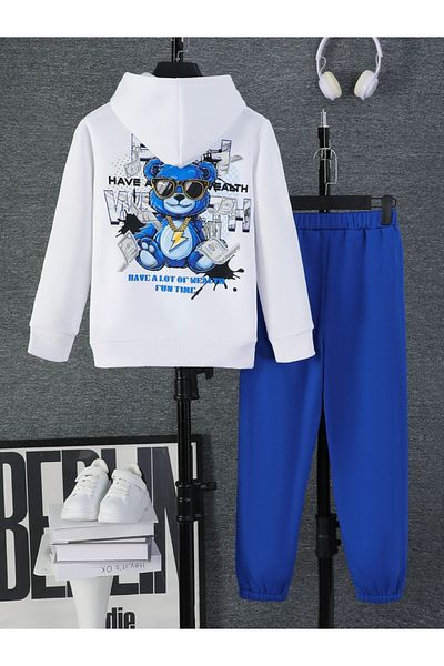 aynewmoda Simple Printed Hooded top and stretchy pants